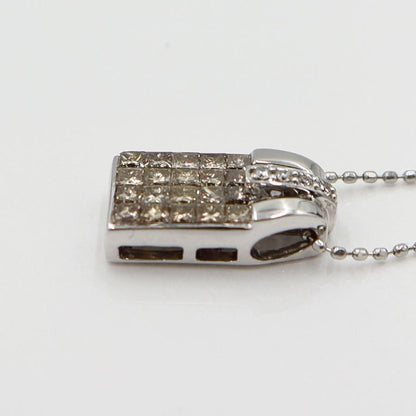 K18WGダイヤモンドペンダントネックレス　ネック長さ：約44cm　重量3.22ｇ(石の重量含む)(中古)