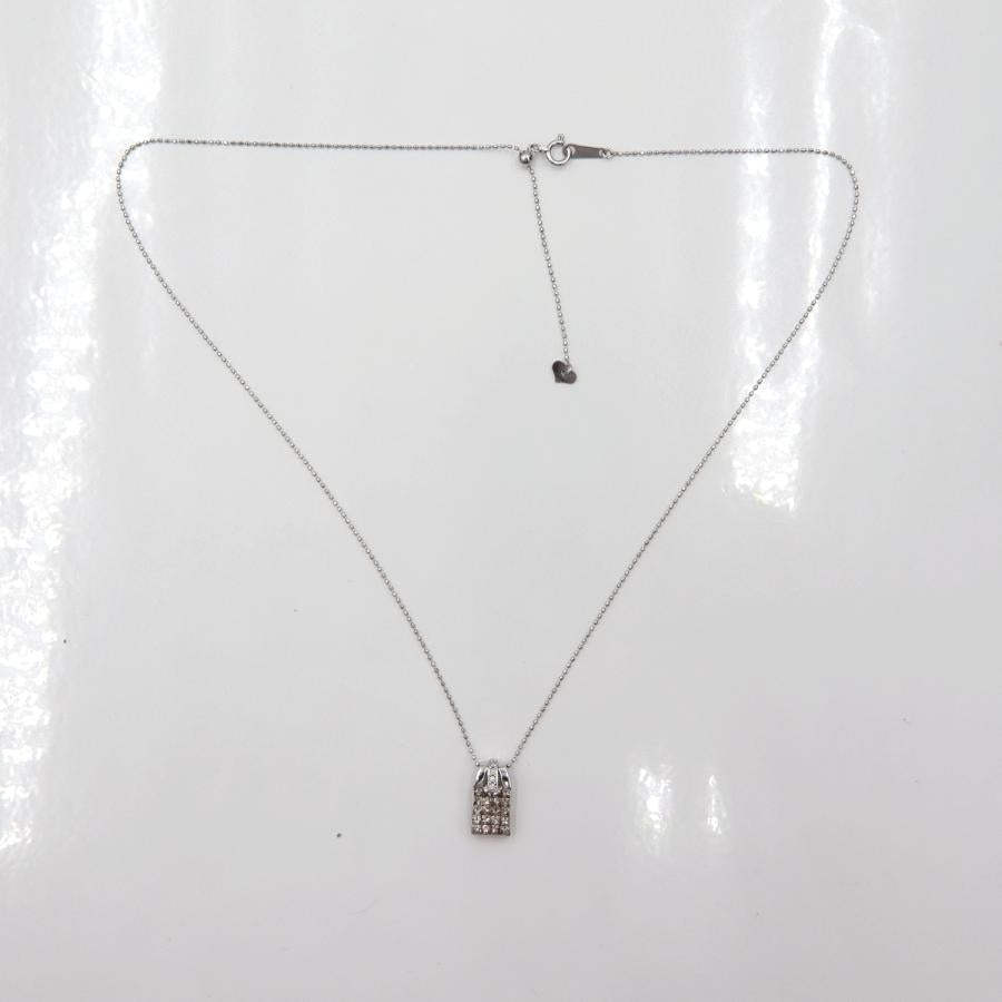 K18WGダイヤモンドペンダントネックレス　ネック長さ：約44cm　重量3.22ｇ(石の重量含む)(中古)