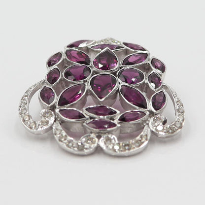 K18WGロードライトガーネットペンダントトップ　重量10.65ｇ(石の重量含む)　レディース(中古)