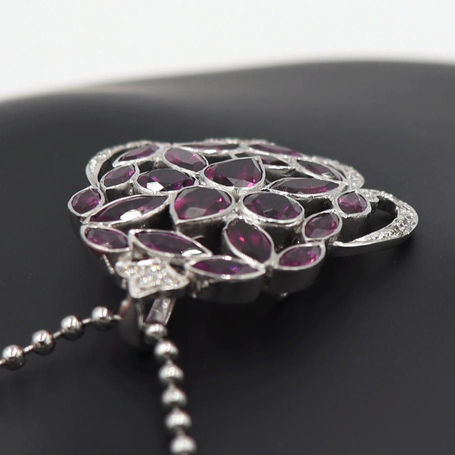 K18WGロードライトガーネットペンダントトップ　重量10.65ｇ(石の重量含む)　レディース(中古)