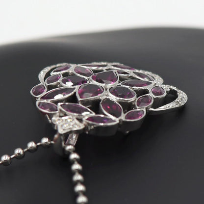 K18WGロードライトガーネットペンダントトップ　重量10.65ｇ(石の重量含む)　レディース(中古)