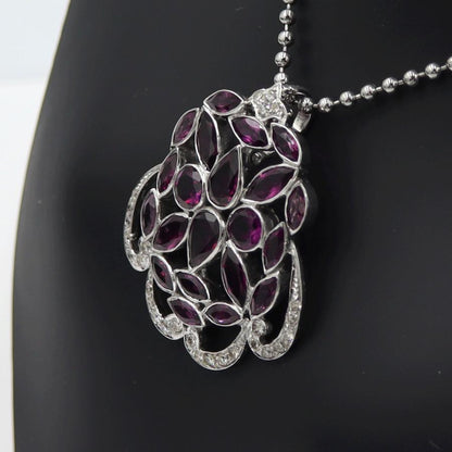 K18WGロードライトガーネットペンダントトップ　重量10.65ｇ(石の重量含む)　レディース(中古)