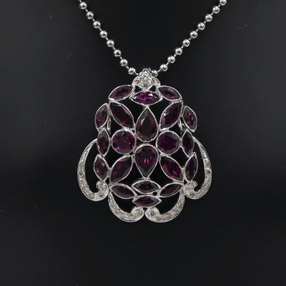 K18WGロードライトガーネットペンダントトップ　重量10.65ｇ(石の重量含む)　レディース(中古)