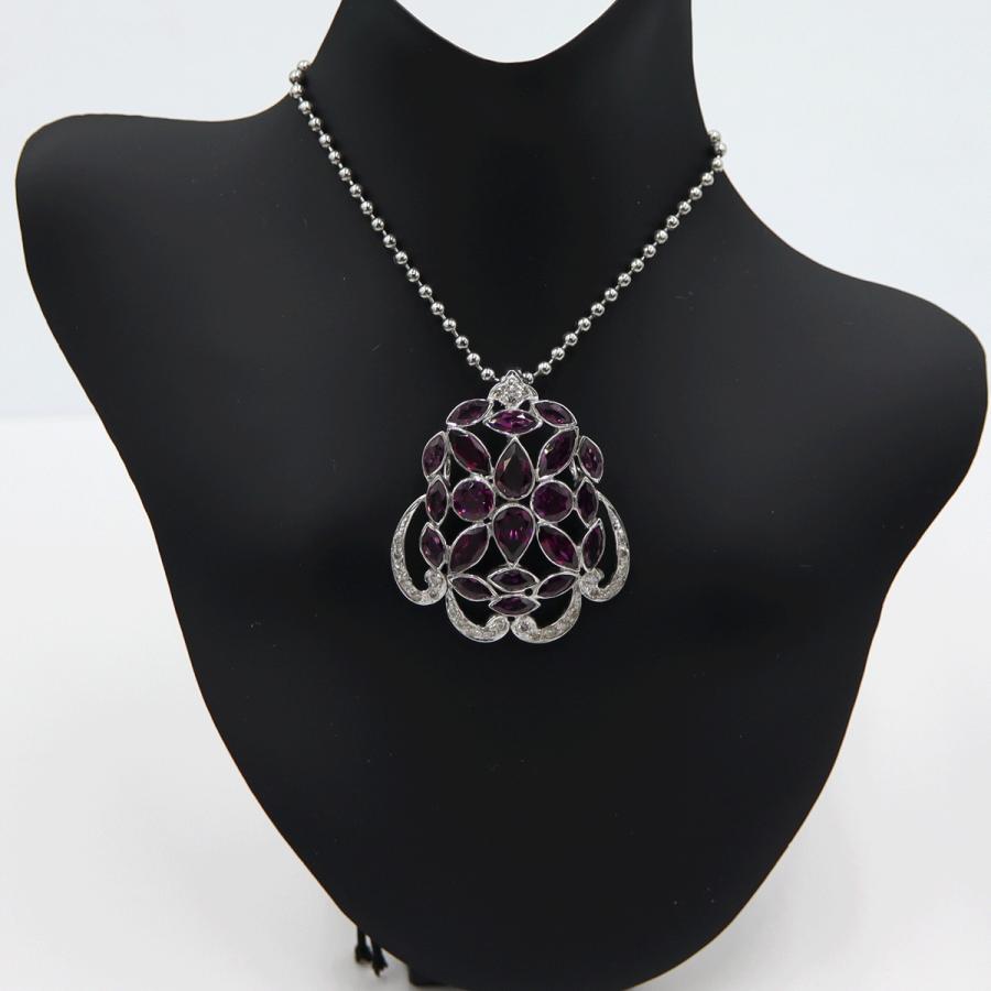 K18WGロードライトガーネットペンダントトップ　重量10.65ｇ(石の重量含む)　レディース(中古)