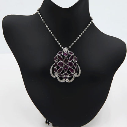 K18WGロードライトガーネットペンダントトップ　重量10.65ｇ(石の重量含む)　レディース(中古)