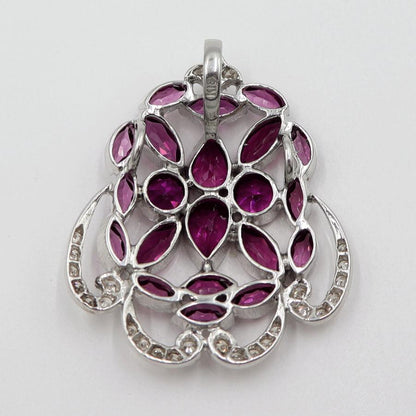 K18WGロードライトガーネットペンダントトップ　重量10.65ｇ(石の重量含む)　レディース(中古)