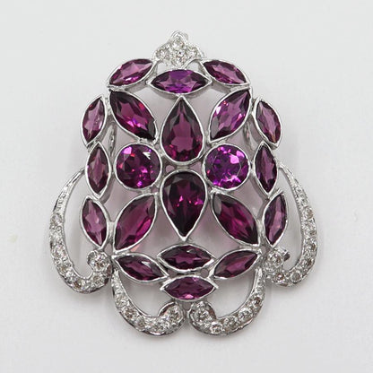 K18WGロードライトガーネットペンダントトップ　重量10.65ｇ(石の重量含む)　レディース(中古)