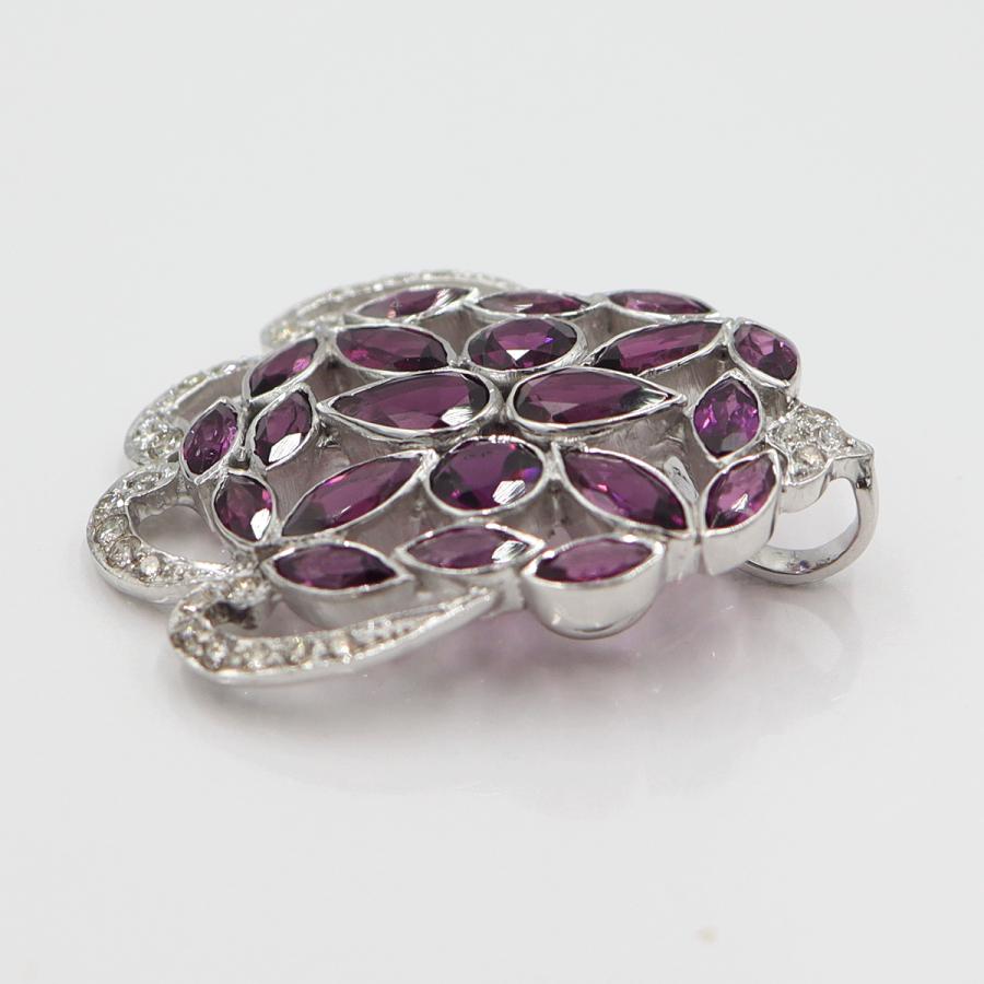 K18WGロードライトガーネットペンダントトップ　重量10.65ｇ(石の重量含む)　レディース(中古)