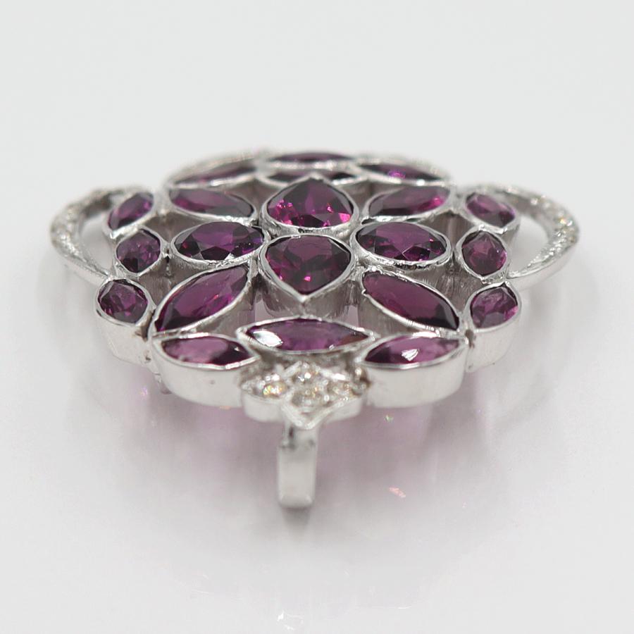 K18WGロードライトガーネットペンダントトップ　重量10.65ｇ(石の重量含む)　レディース(中古)