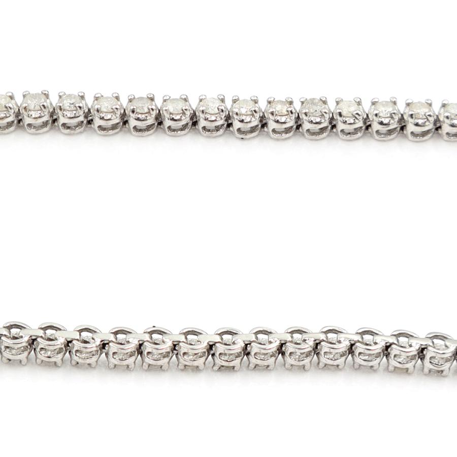 K18WGダイヤモンドブレスレット　D0.10ct　長さ17.0cm　重量5.90ｇ(石の重量含む)（中古）