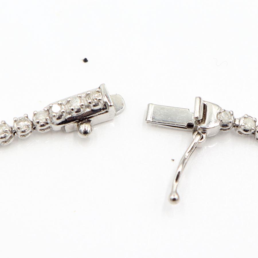 K18WGダイヤモンドブレスレット　D0.10ct　長さ17.0cm　重量5.90ｇ(石の重量含む)（中古）