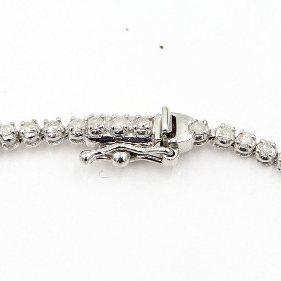 K18WGダイヤモンドブレスレット　D0.10ct　長さ17.0cm　重量5.90ｇ(石の重量含む)（中古）