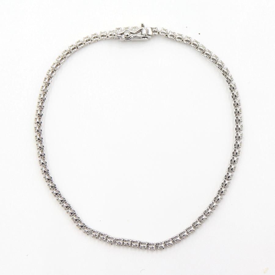 K18WGダイヤモンドブレスレット　D0.10ct　長さ17.0cm　重量5.90ｇ(石の重量含む)（中古）