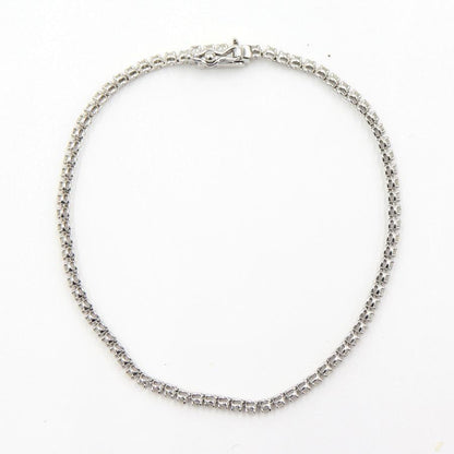 K18WGダイヤモンドブレスレット　D0.10ct　長さ17.0cm　重量5.90ｇ(石の重量含む)（中古）