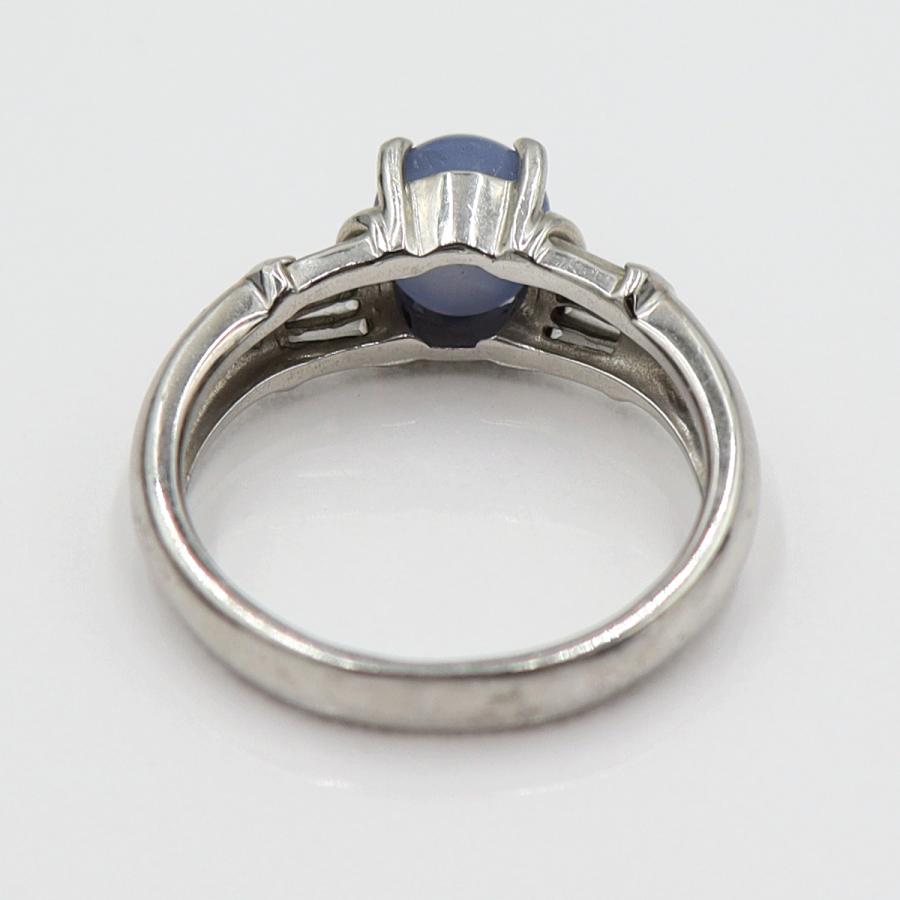Pt900スターサファイアリング S2.16ct D0.22ct リングサイズ13号　重量6.78ｇ(石の重量含む)　レディース(中古)
