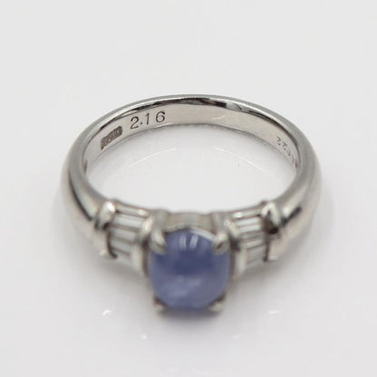 Pt900スターサファイアリング S2.16ct D0.22ct リングサイズ13号　重量6.78ｇ(石の重量含む)　レディース(中古)