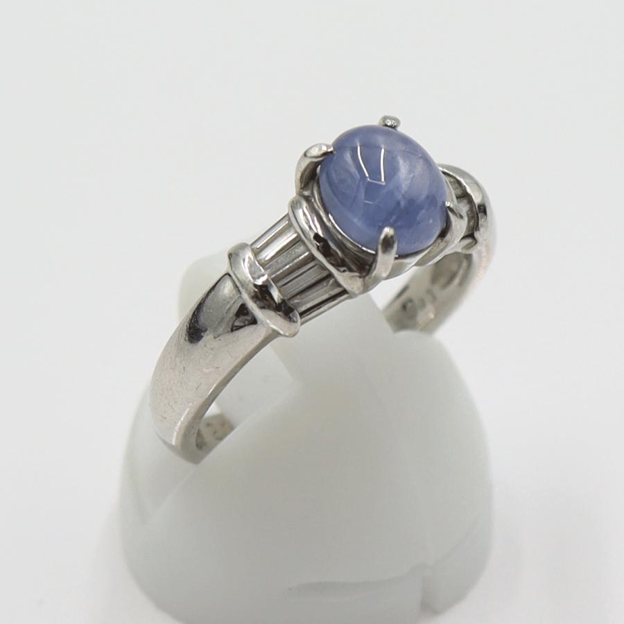 Pt900スターサファイアリング S2.16ct D0.22ct リングサイズ13号　重量6.78ｇ(石の重量含む)　レディース(中古)