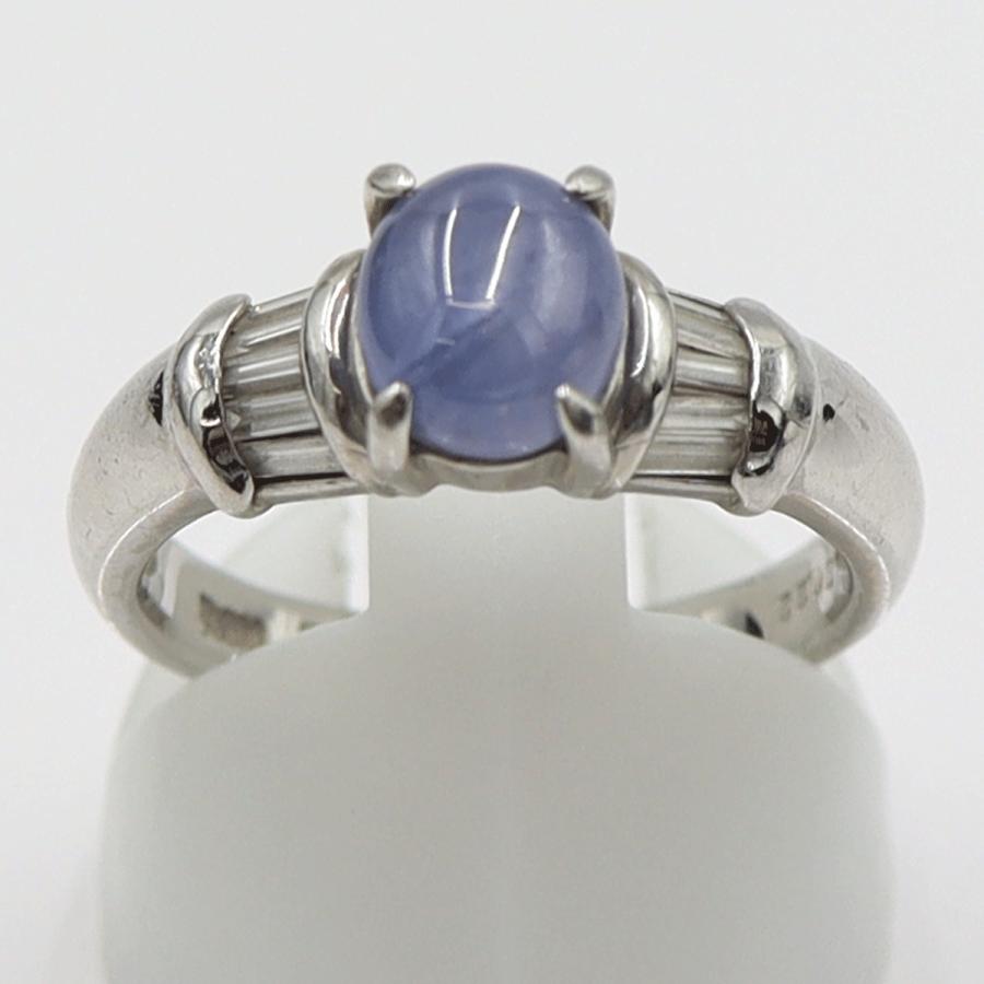 Pt900スターサファイアリング S2.16ct D0.22ct リングサイズ13号　重量6.78ｇ(石の重量含む)　レディース(中古)