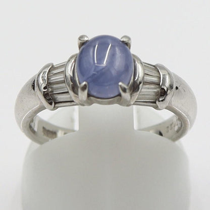 Pt900スターサファイアリング S2.16ct D0.22ct リングサイズ13号　重量6.78ｇ(石の重量含む)　レディース(中古)