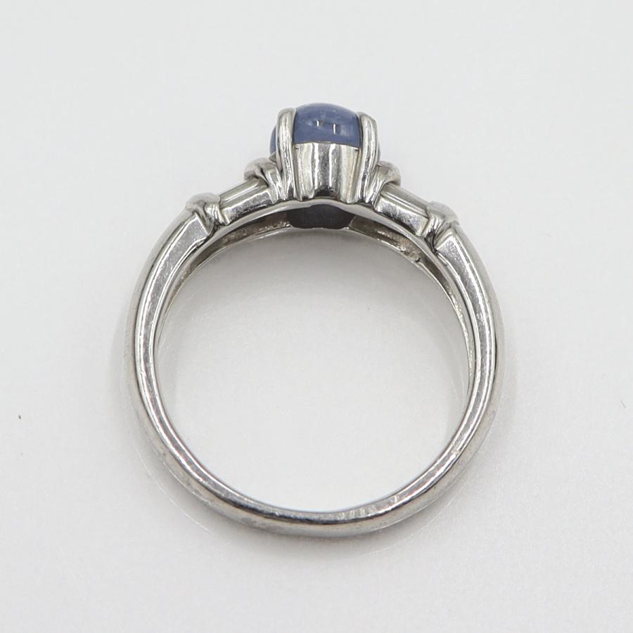 Pt900スターサファイアリング S2.16ct D0.22ct リングサイズ13号　重量6.78ｇ(石の重量含む)　レディース(中古)