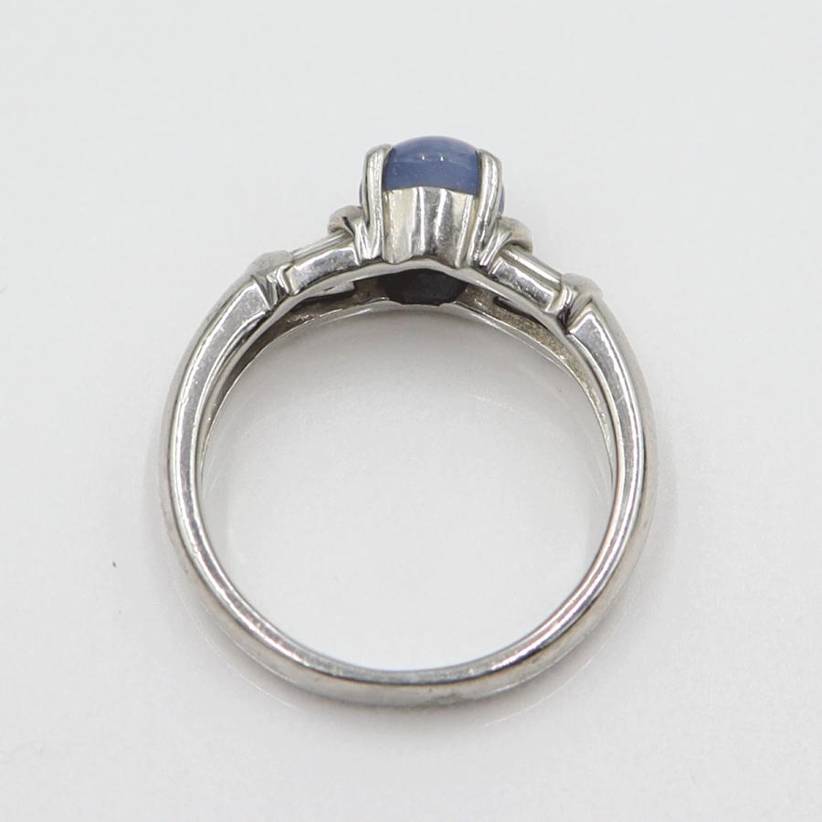 Pt900スターサファイアリング S2.16ct D0.22ct リングサイズ13号　重量6.78ｇ(石の重量含む)　レディース(中古)