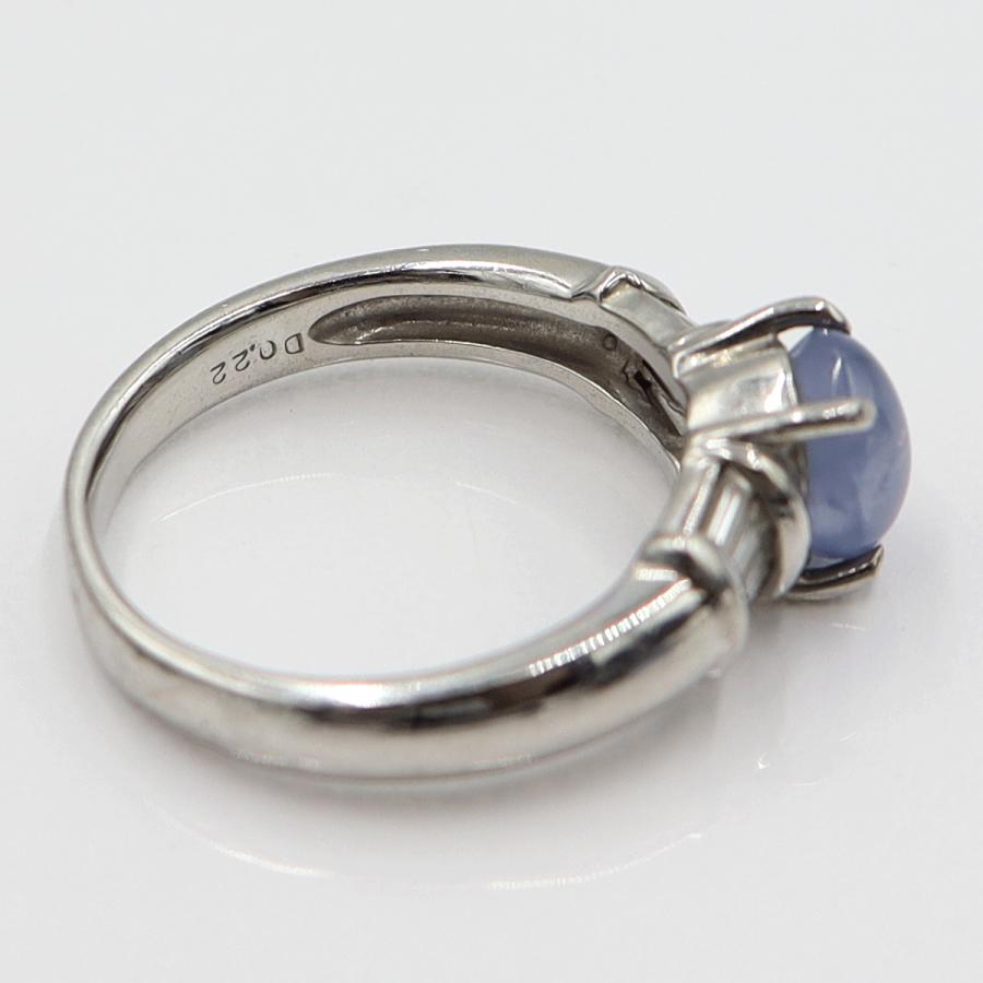 Pt900スターサファイアリング S2.16ct D0.22ct リングサイズ13号　重量6.78ｇ(石の重量含む)　レディース(中古)