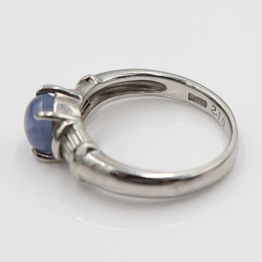 Pt900スターサファイアリング S2.16ct D0.22ct リングサイズ13号　重量6.78ｇ(石の重量含む)　レディース(中古)