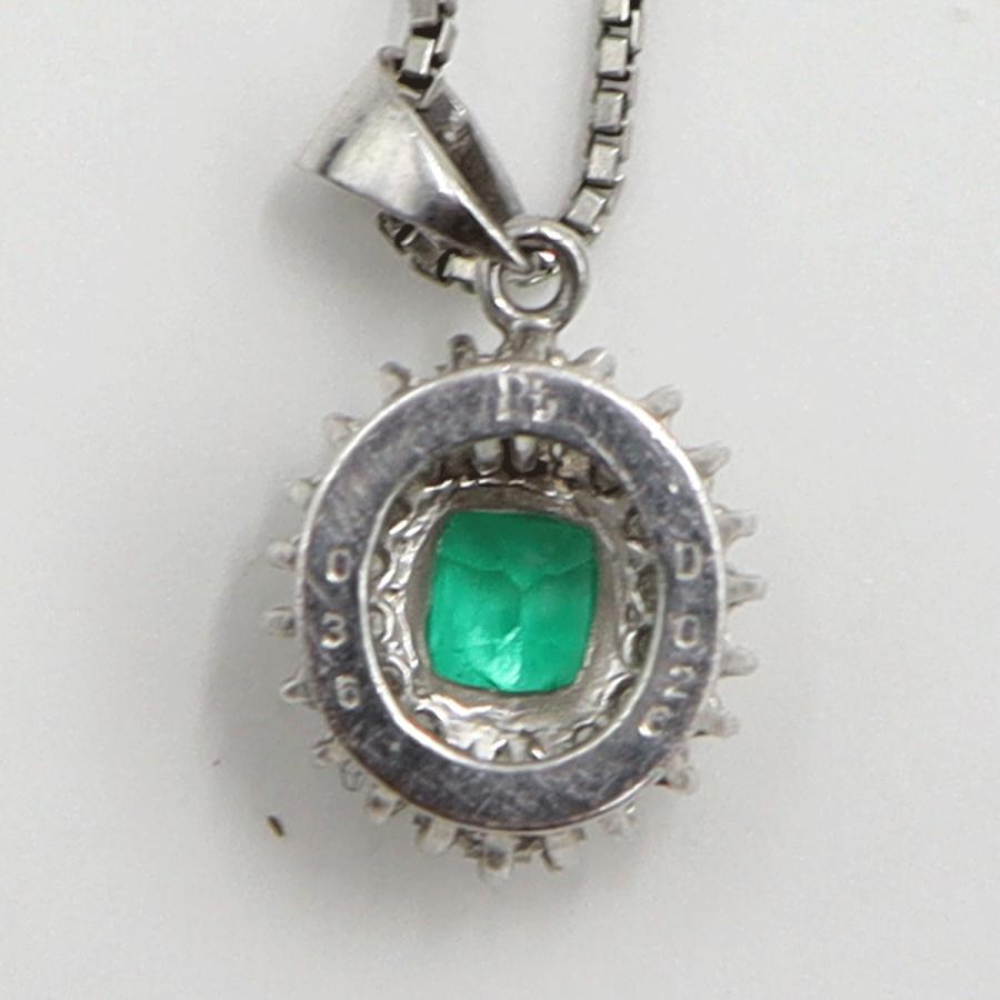 Pt850エメラルドペンダントネックレス　E0.36ct　D0.26ct　ネックレス長さ40cm　重量6.52ｇ(石の重量含む) レディース(中古)