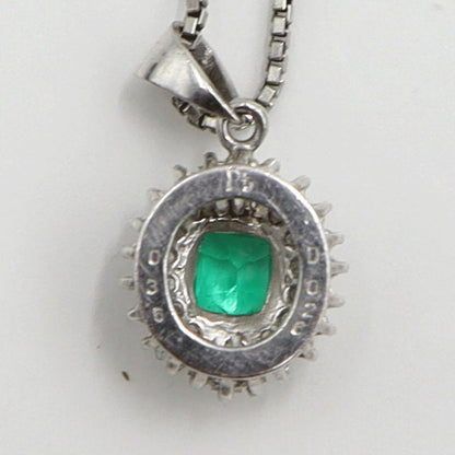 Pt850エメラルドペンダントネックレス　E0.36ct　D0.26ct　ネックレス長さ40cm　重量6.52ｇ(石の重量含む) レディース(中古)