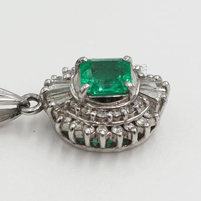 Pt850エメラルドペンダントネックレス　E0.36ct　D0.26ct　ネックレス長さ40cm　重量6.52ｇ(石の重量含む) レディース(中古)