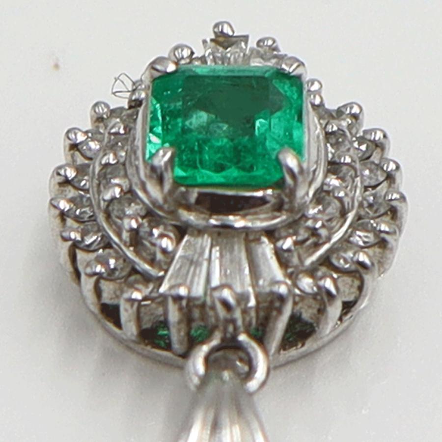 Pt850エメラルドペンダントネックレス　E0.36ct　D0.26ct　ネックレス長さ40cm　重量6.52ｇ(石の重量含む) レディース(中古)