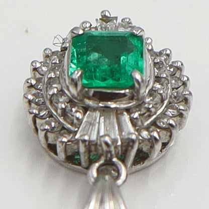 Pt850エメラルドペンダントネックレス　E0.36ct　D0.26ct　ネックレス長さ40cm　重量6.52ｇ(石の重量含む) レディース(中古)