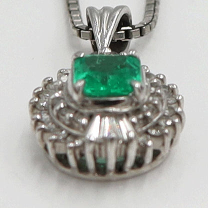 Pt850エメラルドペンダントネックレス　E0.36ct　D0.26ct　ネックレス長さ40cm　重量6.52ｇ(石の重量含む) レディース(中古)