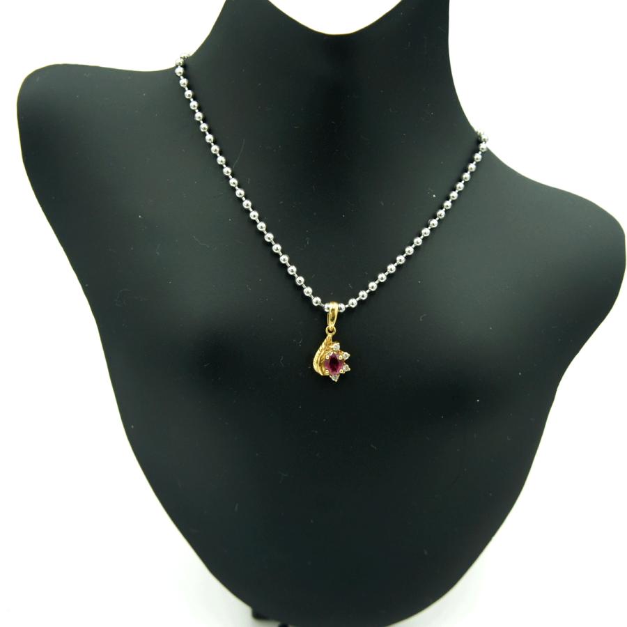 K18ルビーダイヤモンドペンダントトップ　重量0.94ｇ(石の重量含む)　レディース（中古）