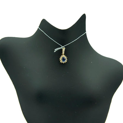 K18サファイアダイヤモンドペンダントトップ　D0.15ct　重量0.98ｇ(石の重量含む)　レディース（中古）