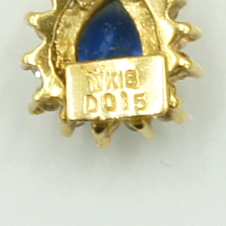 K18サファイアダイヤモンドペンダントトップ　D0.15ct　重量0.98ｇ(石の重量含む)　レディース（中古）