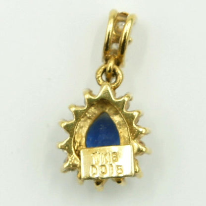 K18サファイアダイヤモンドペンダントトップ　D0.15ct　重量0.98ｇ(石の重量含む)　レディース（中古）
