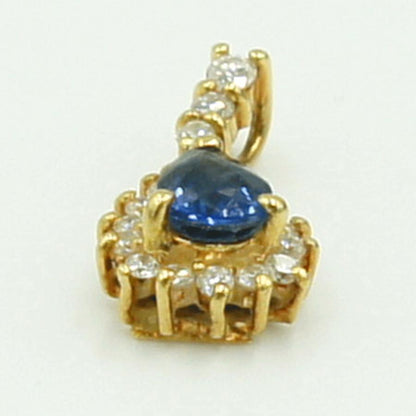 K18サファイアダイヤモンドペンダントトップ　D0.15ct　重量0.98ｇ(石の重量含む)　レディース（中古）