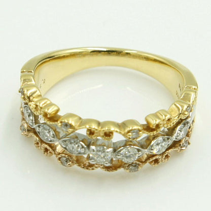 K18/Pt900ダイヤモンドリング　D0.32ct　リングサイズ11号　重量5.41ｇ(石の重量含む)（中古）