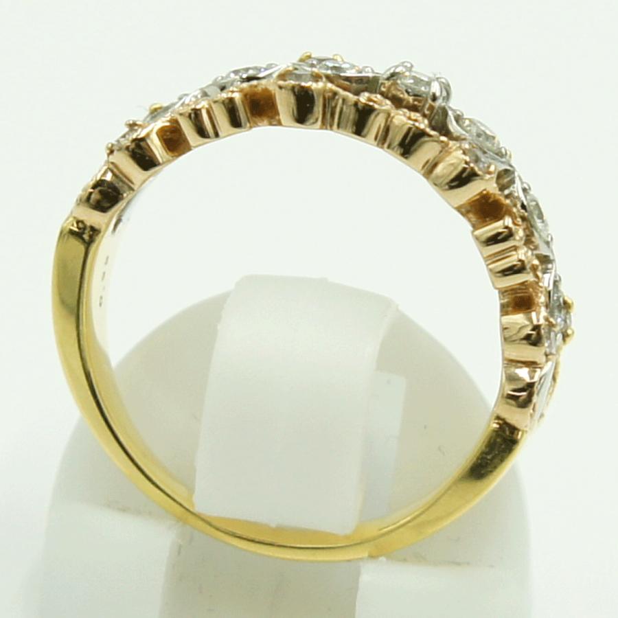 K18/Pt900ダイヤモンドリング　D0.32ct　リングサイズ11号　重量5.41ｇ(石の重量含む)（中古）