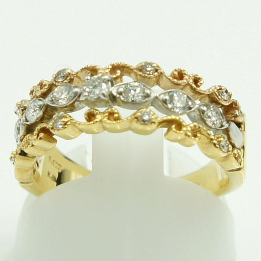 K18/Pt900ダイヤモンドリング　D0.32ct　リングサイズ11号　重量5.41ｇ(石の重量含む)（中古）