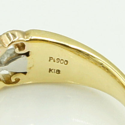 K18/Pt900ダイヤモンドリング　D0.32ct　リングサイズ11号　重量5.41ｇ(石の重量含む)（中古）