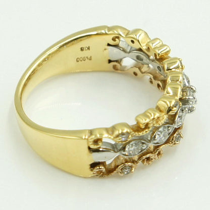 K18/Pt900ダイヤモンドリング　D0.32ct　リングサイズ11号　重量5.41ｇ(石の重量含む)（中古）