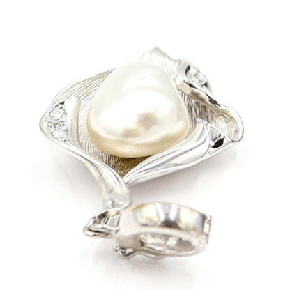 K14WGケシパールペンダントトップ　D0.07ct　重量5.54ｇ(石の重量含む)（中古）