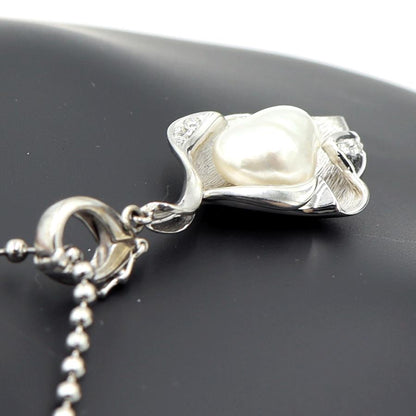 K14WGケシパールペンダントトップ　D0.07ct　重量5.54ｇ(石の重量含む)（中古）