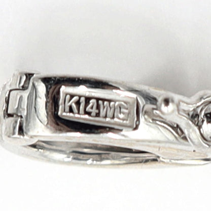 K14WGケシパールペンダントトップ　D0.07ct　重量5.54ｇ(石の重量含む)（中古）