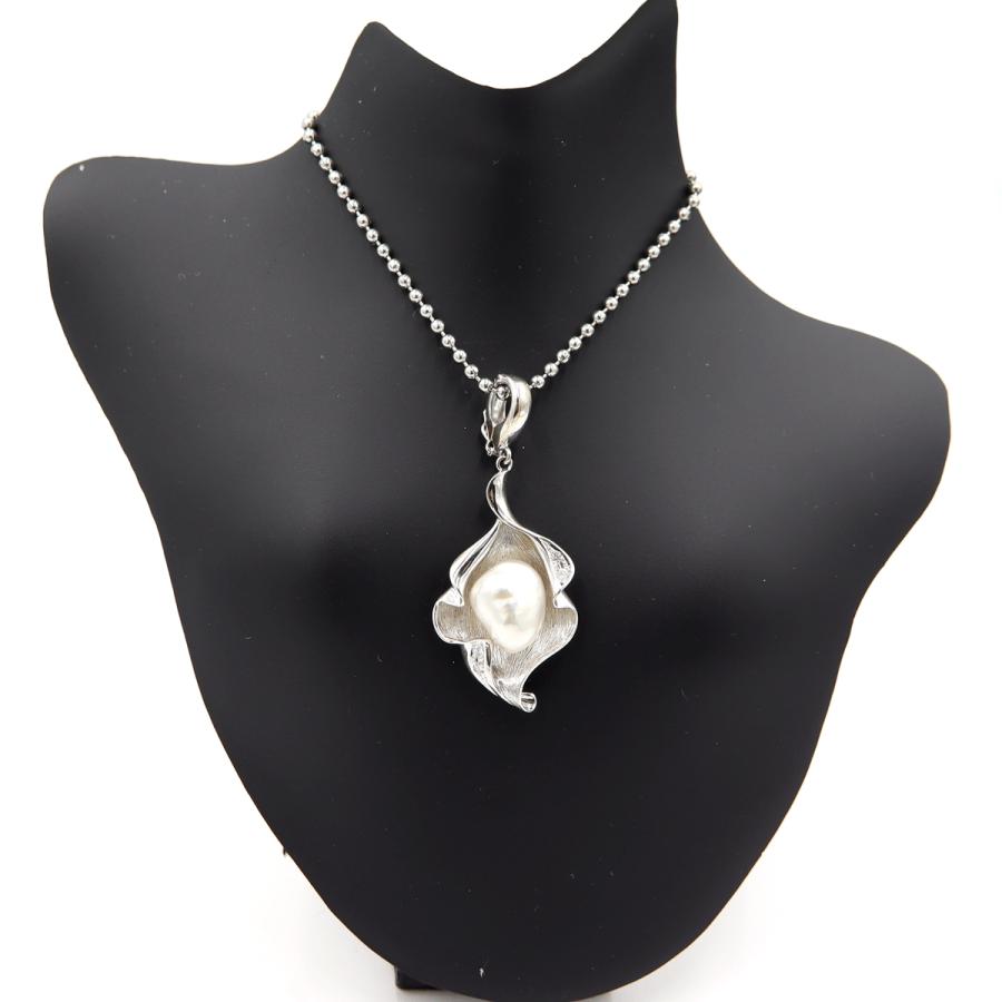 K14WGケシパールペンダントトップ　D0.07ct　重量5.54ｇ(石の重量含む)（中古）