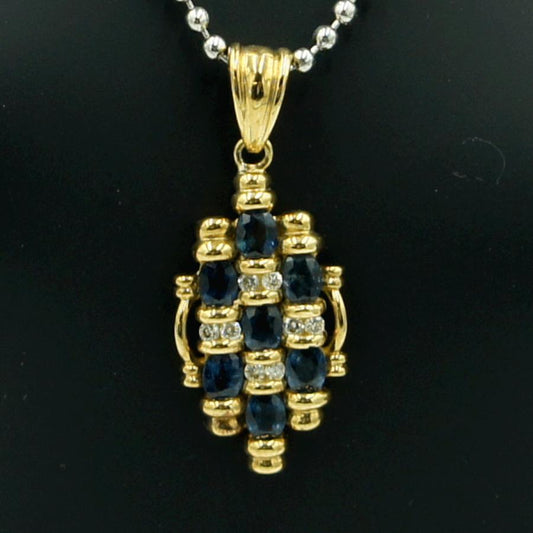 K18サファイアペンダントトップ　S1.50ct　D0.14ct　重量5.28ｇ(石の重量含む)　レディース（中古）