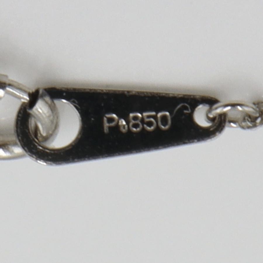 Pt900/850エメラルドネックレス　E4.245ct　D0.50ct　ネックレス長さ42cm　重量6.95ｇ(石の重量含む)（中古）