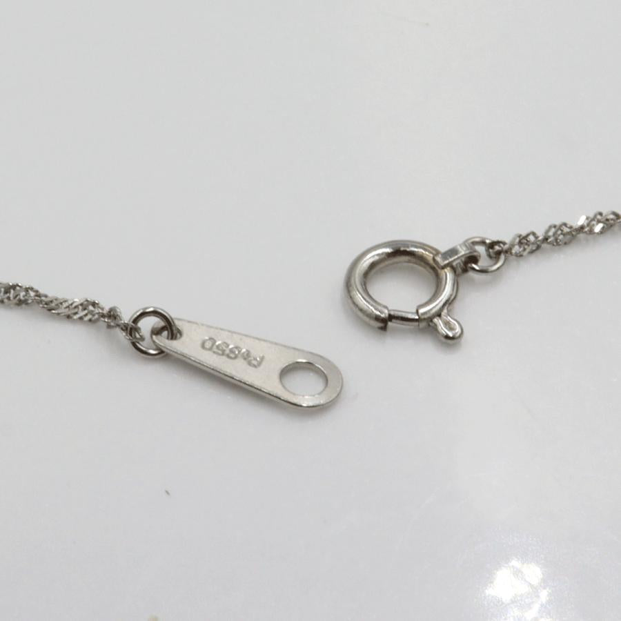 Pt900/850エメラルドネックレス　E4.245ct　D0.50ct　ネックレス長さ42cm　重量6.95ｇ(石の重量含む)（中古）